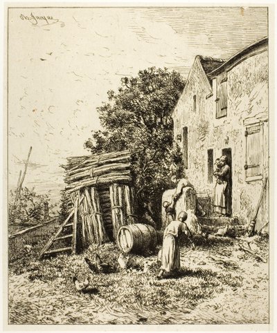 A Rustic Dwelling by Charles Emile Jacque