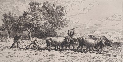 Attelage de Boeufs by Charles Emile Jacque