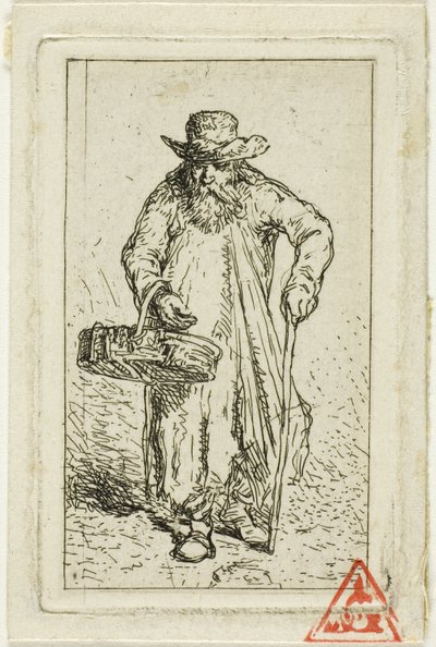 Beggar with Basket by Charles Emile Jacque