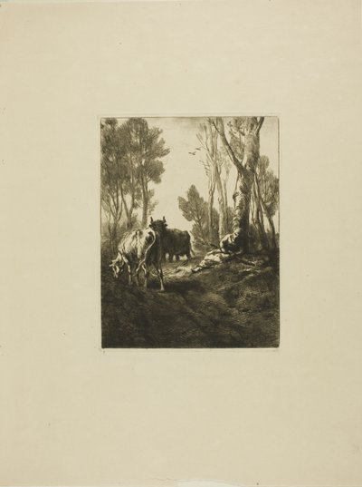 Cowherd by Charles Emile Jacque
