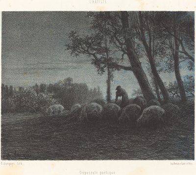 Poetical Twilight by Charles Emile Jacque