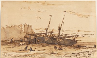 Étretat by Charles Emile Jacque