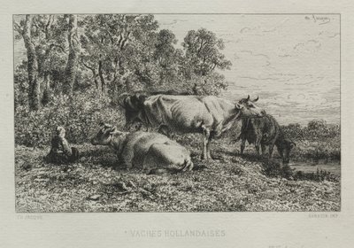 Holland Cows by Charles Emile Jacque