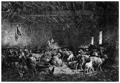 La Bergerie, The Shepherd by Charles Emile Jacque
