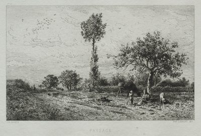 Landscape by Charles Emile Jacque