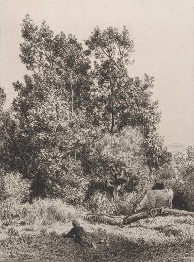 Landscape by Charles Emile Jacque