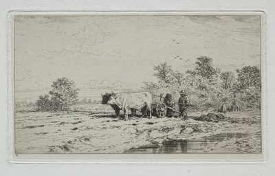 Landscape, Labourers by Charles Emile Jacque