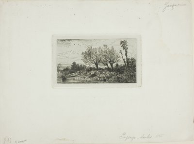 Landscape, Willow Trees by Charles Emile Jacque