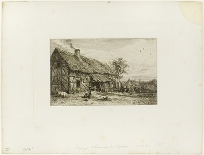 Landscape with Peasant Dwelling by Charles Emile Jacque