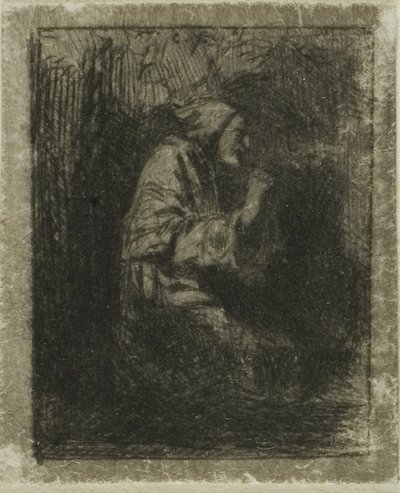 Monk at Prayer by Charles Emile Jacque
