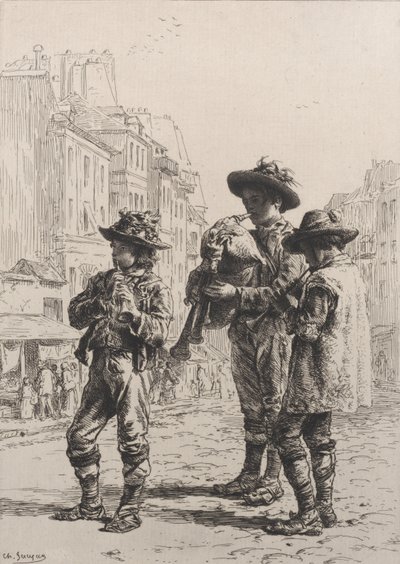 Pifferaris, 1864 by Charles Emile Jacque