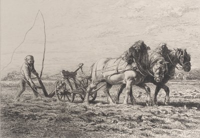 Plowing by Charles Emile Jacque