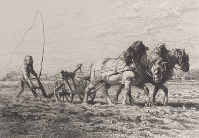 Plowing by Charles Emile Jacque