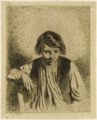 Seated Boy by Charles Emile Jacque