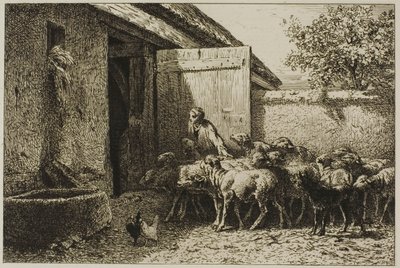 Shepherdess by Charles Emile Jacque