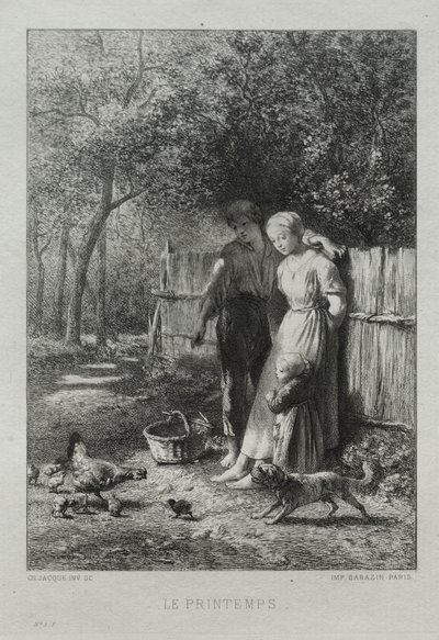 Springtime by Charles Emile Jacque