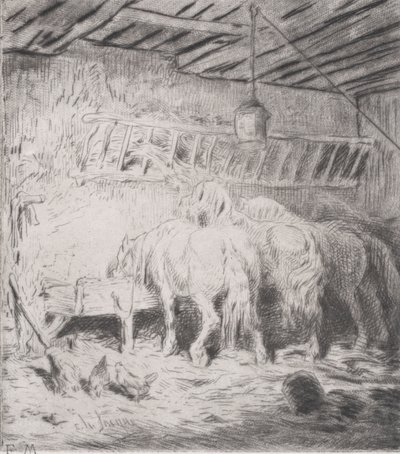 Stable by Charles Emile Jacque