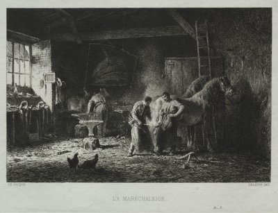 The Blacksmith Shop by Charles Emile Jacque