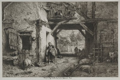 The Farmyard by Charles Emile Jacque