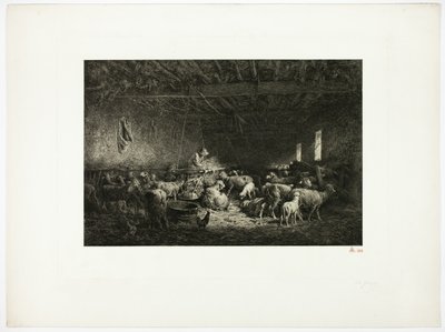 The Large Sheepcot by Charles Emile Jacque