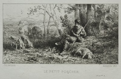 The Little Swineherd by Charles Emile Jacque