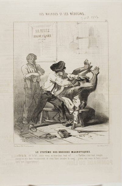 The Magnetic Brush Method (plate 21) by Charles Emile Jacque