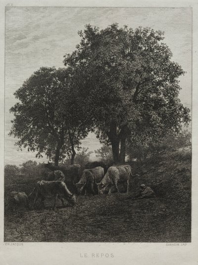 The Repose by Charles Emile Jacque
