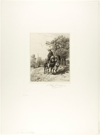 The Towpath by Charles Emile Jacque