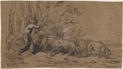 The Truffle Gatherers by Charles Emile Jacque