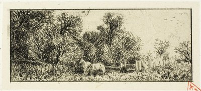 Two Horses in a Wood by Charles Emile Jacque