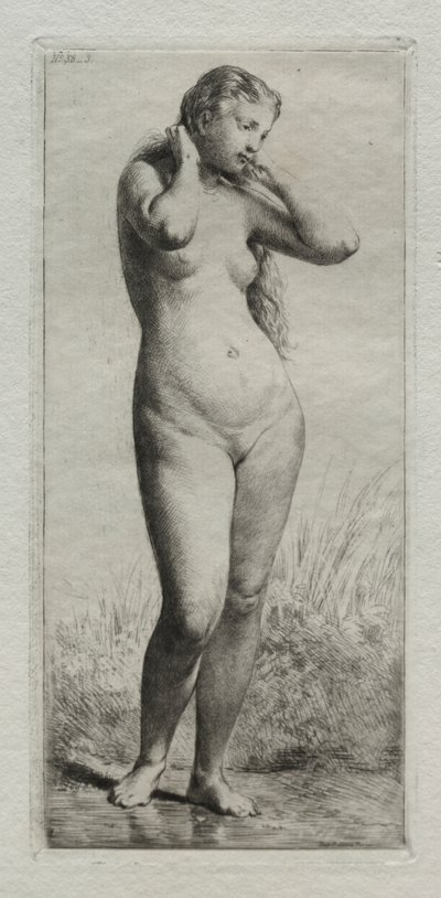 Young Woman Bathing by Charles Emile Jacque
