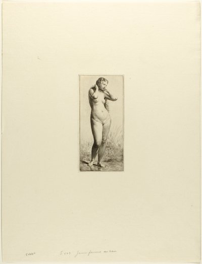 Young Woman Bathing by Charles Emile Jacque