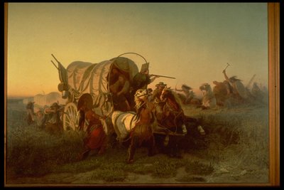 The Attack on an Emigrant Train by Charles Ferdinand Wimar