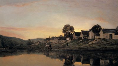 A Village Near Bonnieres by Charles Francois Daubigny