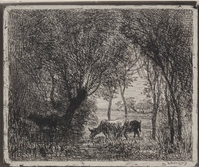 Cows in the Woods by Charles Francois Daubigny