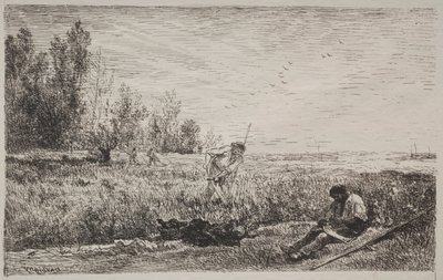 Hay-making by Charles Francois Daubigny