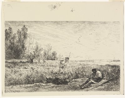 Haymaking by Charles Francois Daubigny