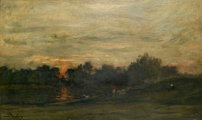 Landscape: Sunset, mid 19th century by Charles Francois Daubigny