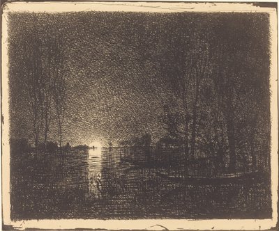 Moonlit Landscape by Charles Francois Daubigny