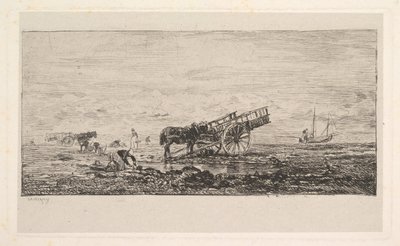The Beach at Villerville by Charles Francois Daubigny