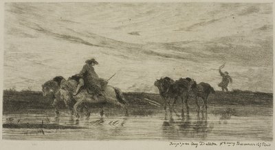 The Dray Horses by Charles Francois Daubigny