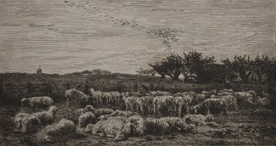 The Large Sheep-Fold by Charles Francois Daubigny