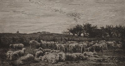 The Large Sheepfold by Charles Francois Daubigny