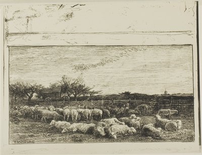 The Large Sheepfold by Charles Francois Daubigny