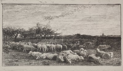 The Large Sheepfold by Charles Francois Daubigny