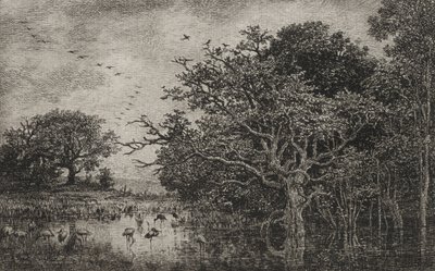 The Marsh with Storks by Charles Francois Daubigny