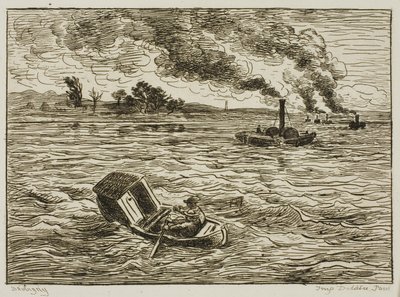 The Steamboats by Charles Francois Daubigny
