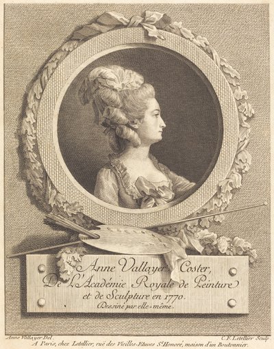 Anne Vallayer-Coster by Charles Francois Le Tellier after Anne Vallayer Coster