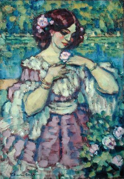 Lady with a Rose by Charles Francois Prosper Guerin