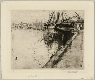 Dock, New York River by Charles Frederick William Mielatz